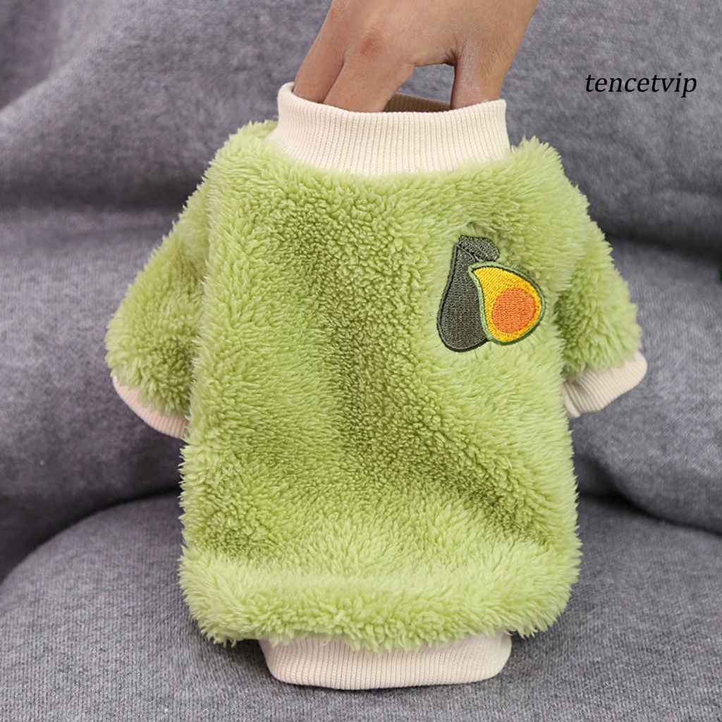 Áo sweatshirt giữ ấm thêu họa tiết trái cây hoạt hình đáng yêu dành cho thú cưng