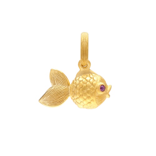 PRIMA Mặt Dây Chuyền Vàng 24K - Đính Ruby - BST Golden Fish - Cá Vàng - 165P0645