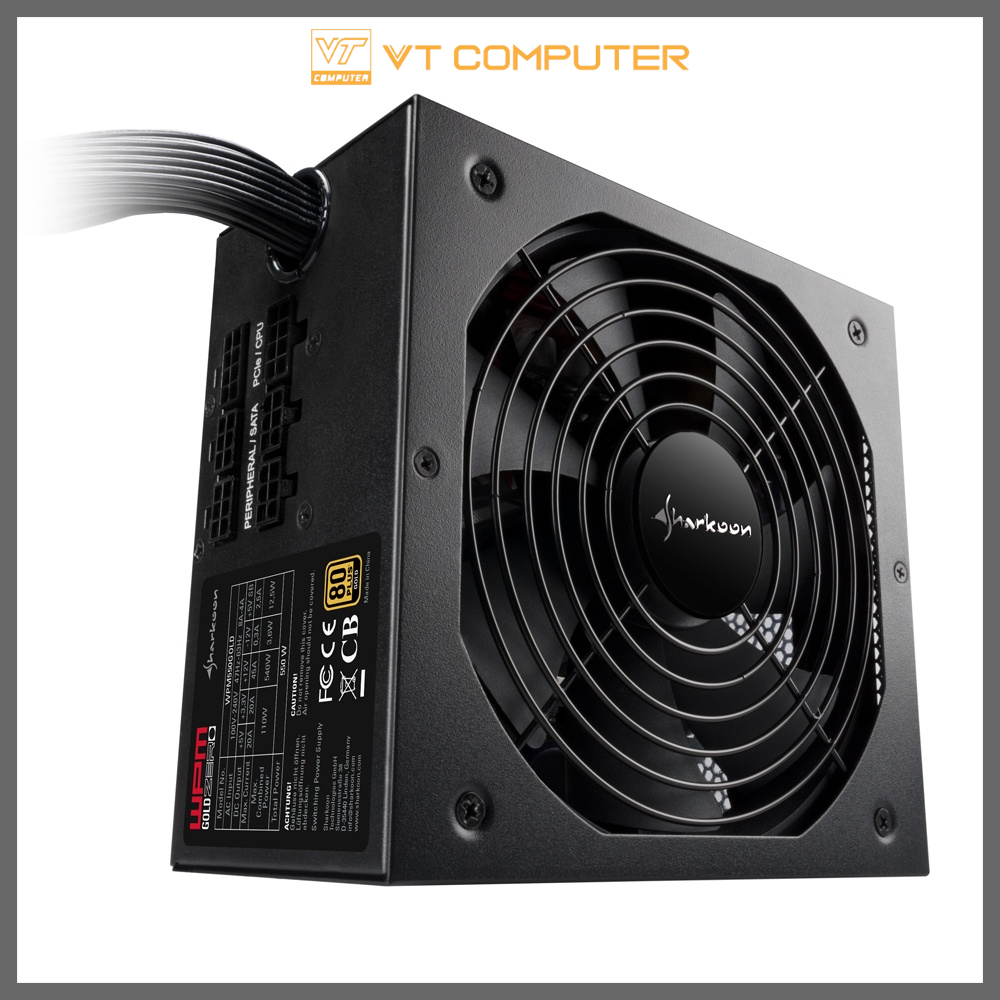 Nguồn Sharkoon / WPM Zero / 750W / 80Plus Gold / Bảo Hành 36 Tháng