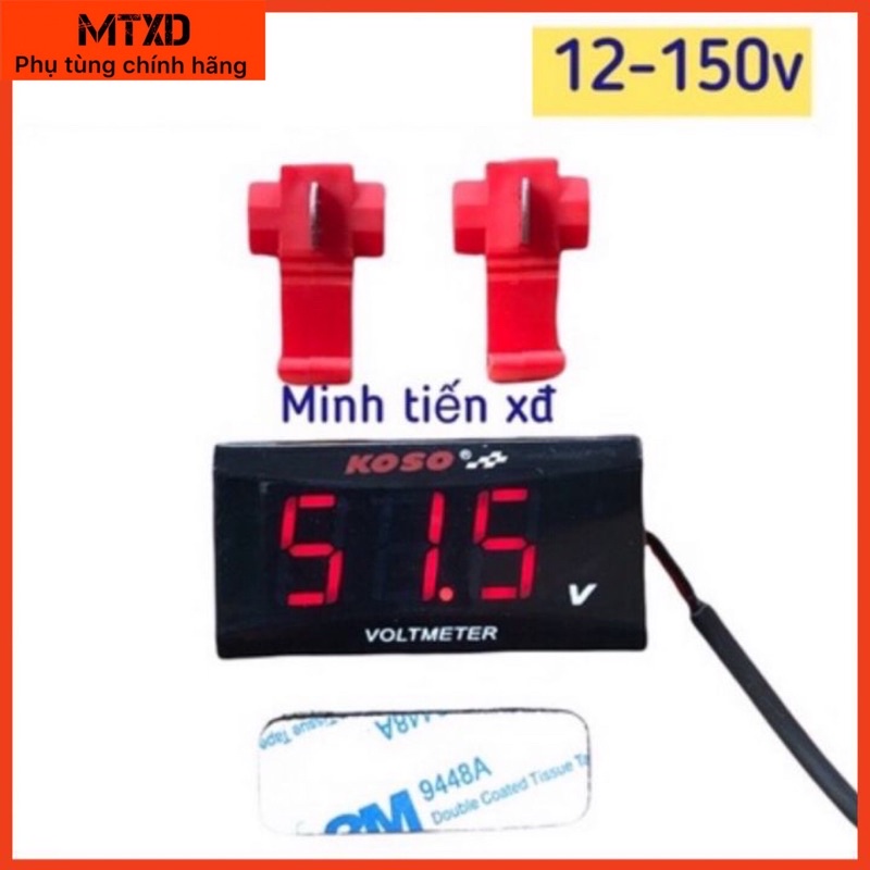 ♨✁Đồng hồ báo vol 12v-150v koso cho xe máy điện