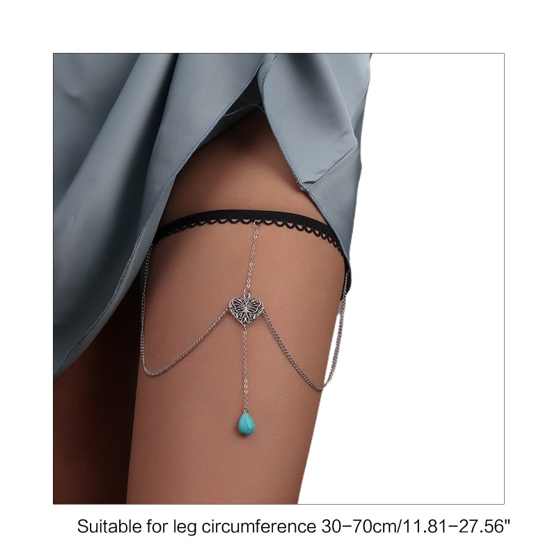 Youyo Chuỗi Chân Tua Rua Dài Hình Bướm Đính Ngọc Lam Dùng Khi Mặc Bikini