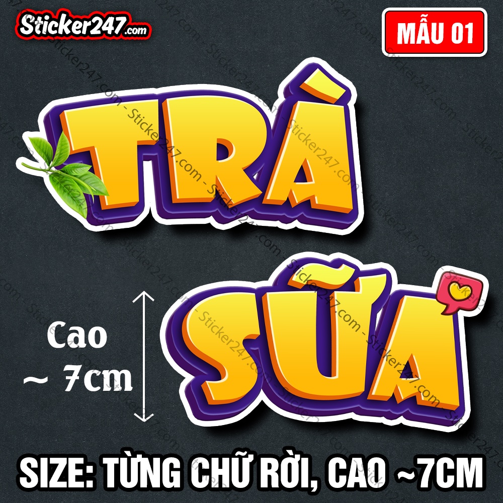 Decal Trang Trí Quán Trà Sữa Loại Chữ Rời 𝑭𝒓𝒆𝒆𝒔𝒉𝒊𝒑 Đồ Trang Trí Quán Cafe, Sticker Thức Uống, Dùng Dán Tường, Kính