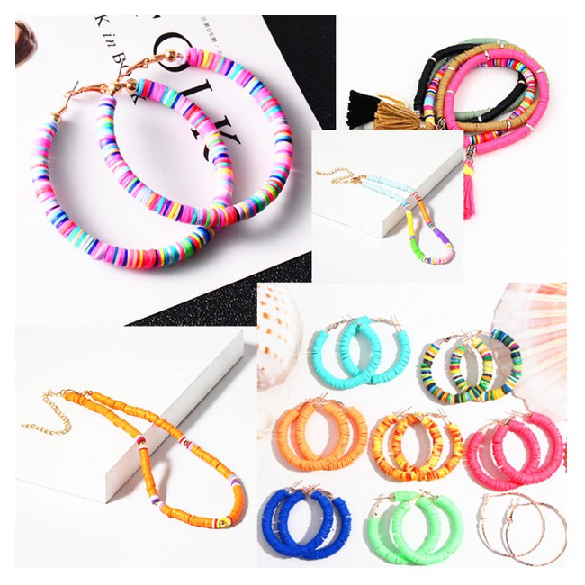 Bộ Hạt Đất Sét Polyme 6Mm Nhiều Màu Sắc Dùng Làm Trang Sức Thủ Công DIY