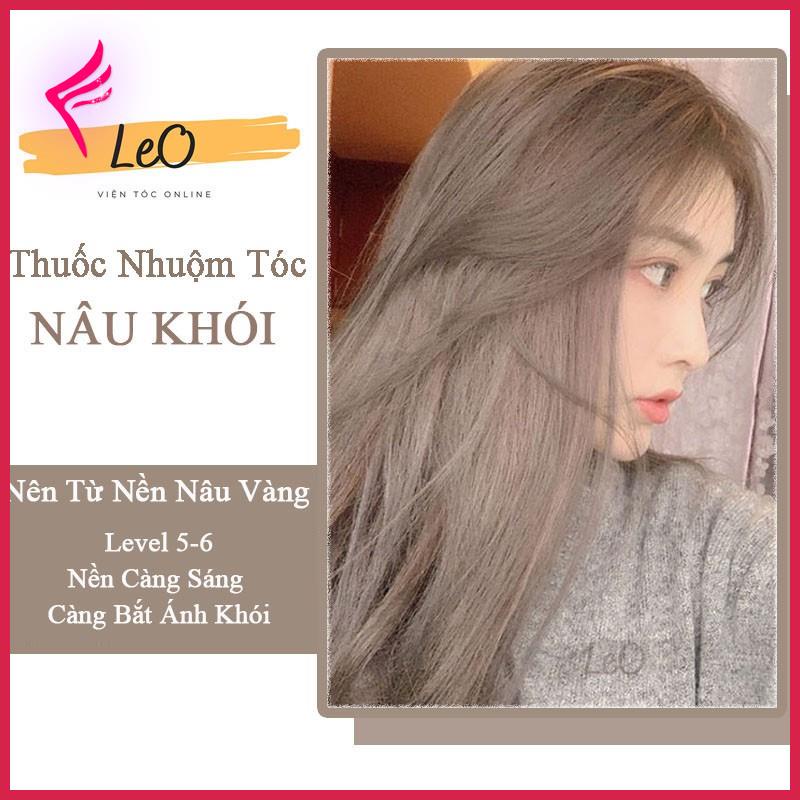 [người bán địa phương] Thuốc Nhuộm Tóc Nâu Khói Sáng Lên Từ Nền Tóc Nâu Không Tẩy, Tóc Đen Cần Tẩy _LeoHair_ _Leo_