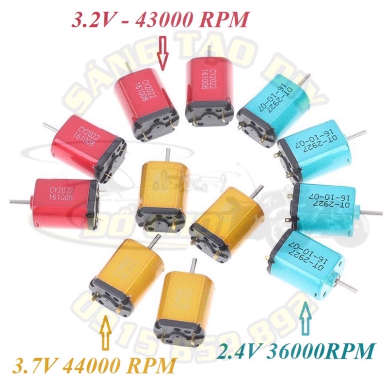 Động cơ mini tốc độ cực cao. DIY chế tạo ô tô đồ chơi RC DC 1.5V - 3.7V