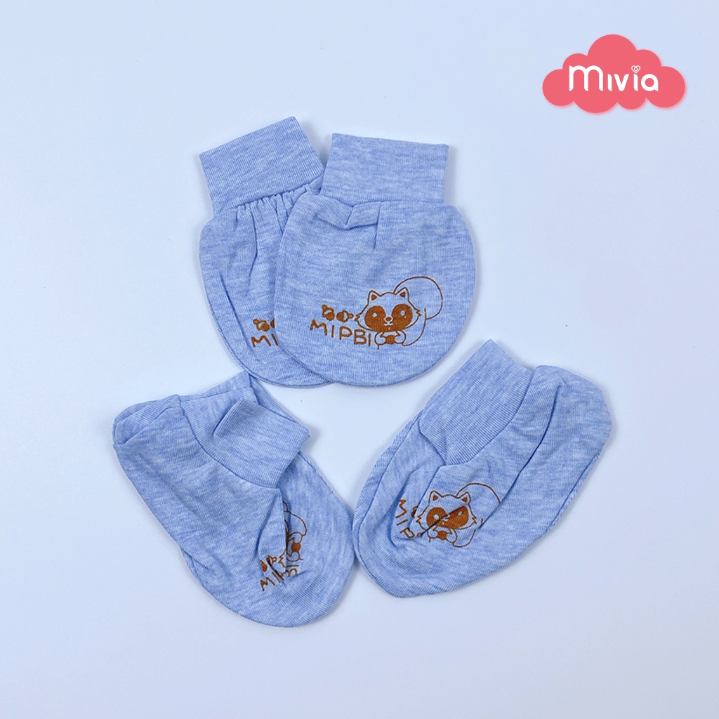Bao tay bao chân cho bé sơ sinh, set bao tay chân cho bé Cotton
