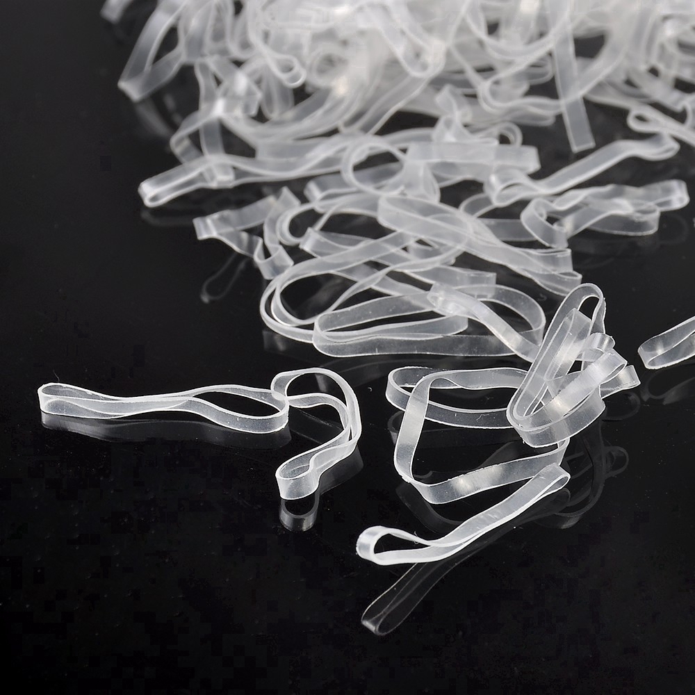 Set 500 Dây Thun Buộc Tóc Trong Suốt