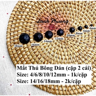 Mắt thú bông màu đen dán