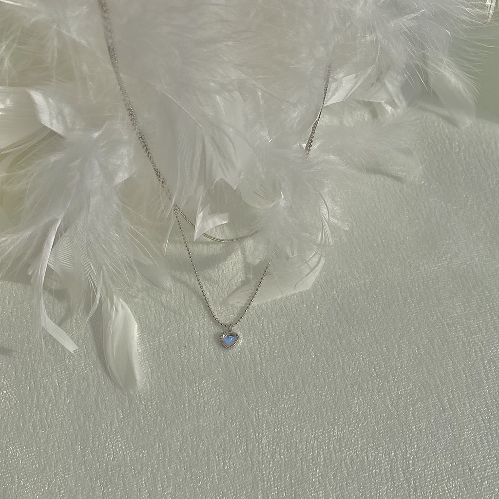 Dây chuyền mặt trái tim màu hologram set dây liền N124 Choker Club