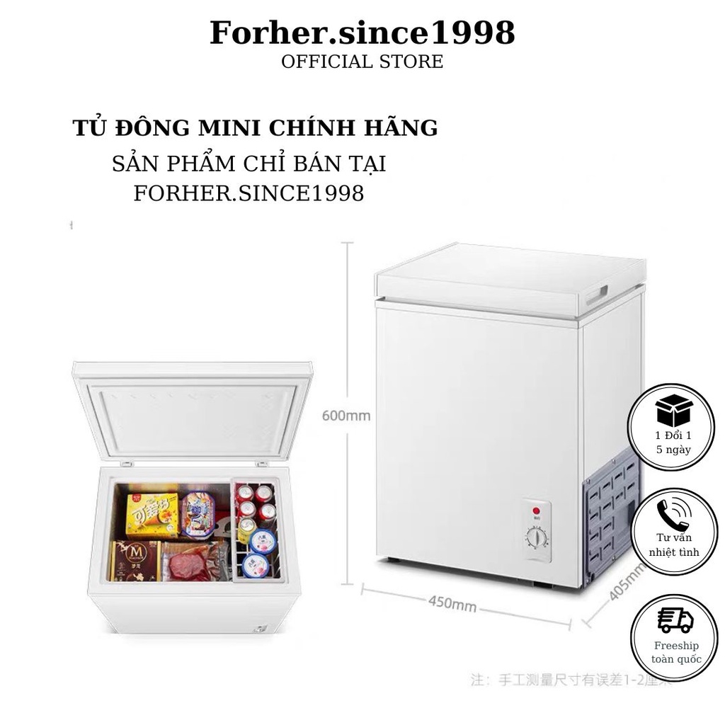 Tủ đông mini gia đình tiết kiệm điện, dùng trữ sữa, nội địa Trung nhập khẩu chính hãng Forher.since1998