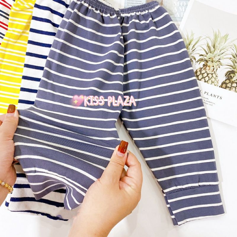 Lẻ 1 cái| Quần dài kẻ sọc ngang co giãn cực tốt cho bé yêu 7-16kg KISS PLAZA
