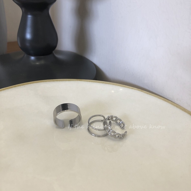 Bộ nhẫn thiết kế đơn giản phong cách hip hop thời trang cá tính cho nam và nữ