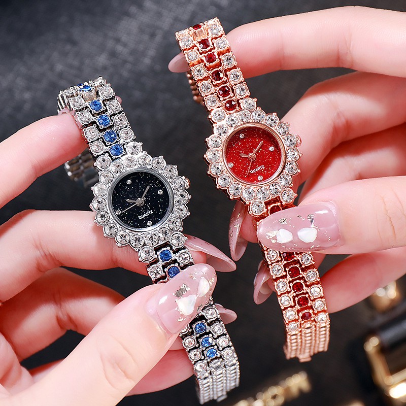 Đồng hồ đeo tay đính đá thời trang xinh xắn dành cho nữ