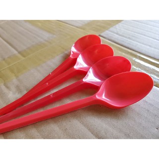 500 MUỖNG NHỰA TRÀ SỮA ĐỎ CAO CẤP MUỖNG DÀI 15CM