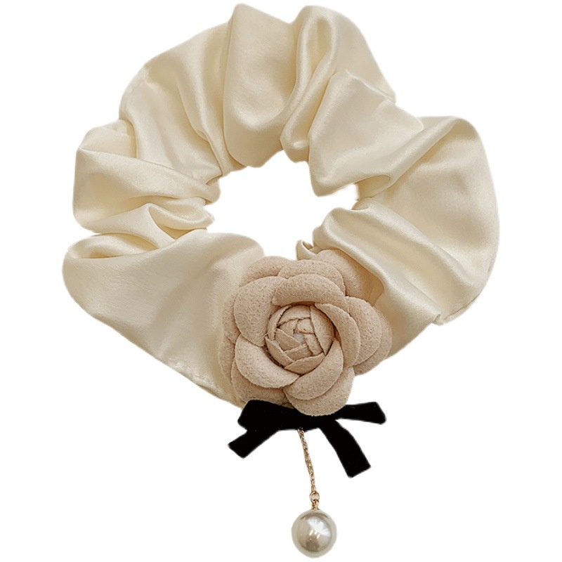 Dây Cột Tóc Vải Đính Nơ Phong Cách Retro Chất Lượng Cao