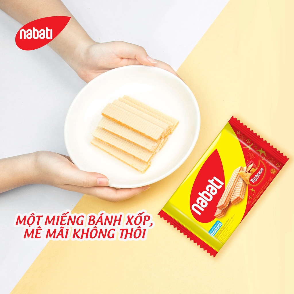 Bánh xốp Nabati phô mai/socola/chanh gói 52g