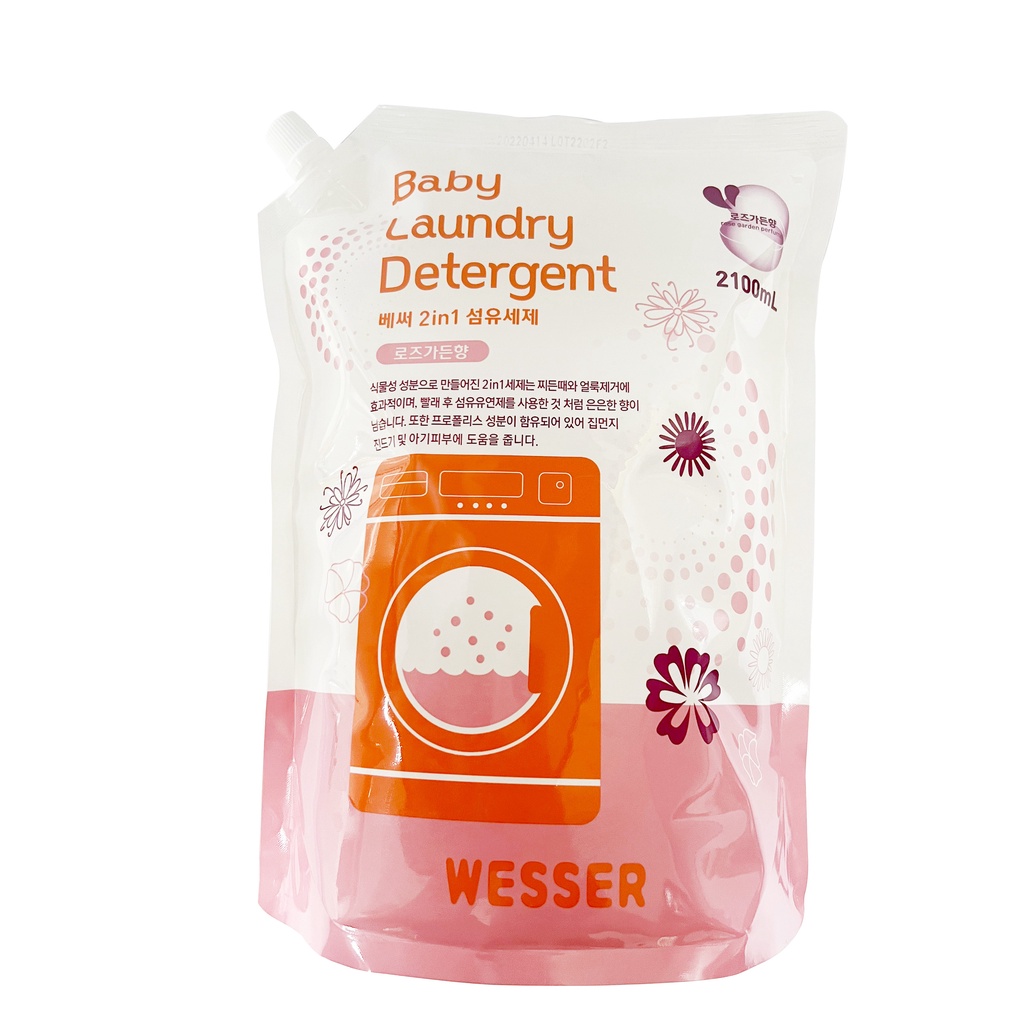 [Chính hãng] Nước Giặt Xả Wesser 2in1 chai 1200 - 3000ml, túi 2100ml nhập khẩu Hàn Quốc An toàn thân thiện làn da bé