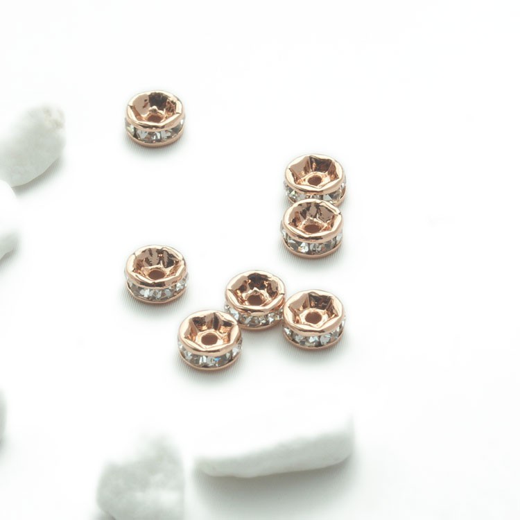 [C1C1] Phụ kiện trang sức (DIY) - 20 Chốt chặn hạt đính đá tròn ngăn cách hạt làm vòng cổ vòng tay