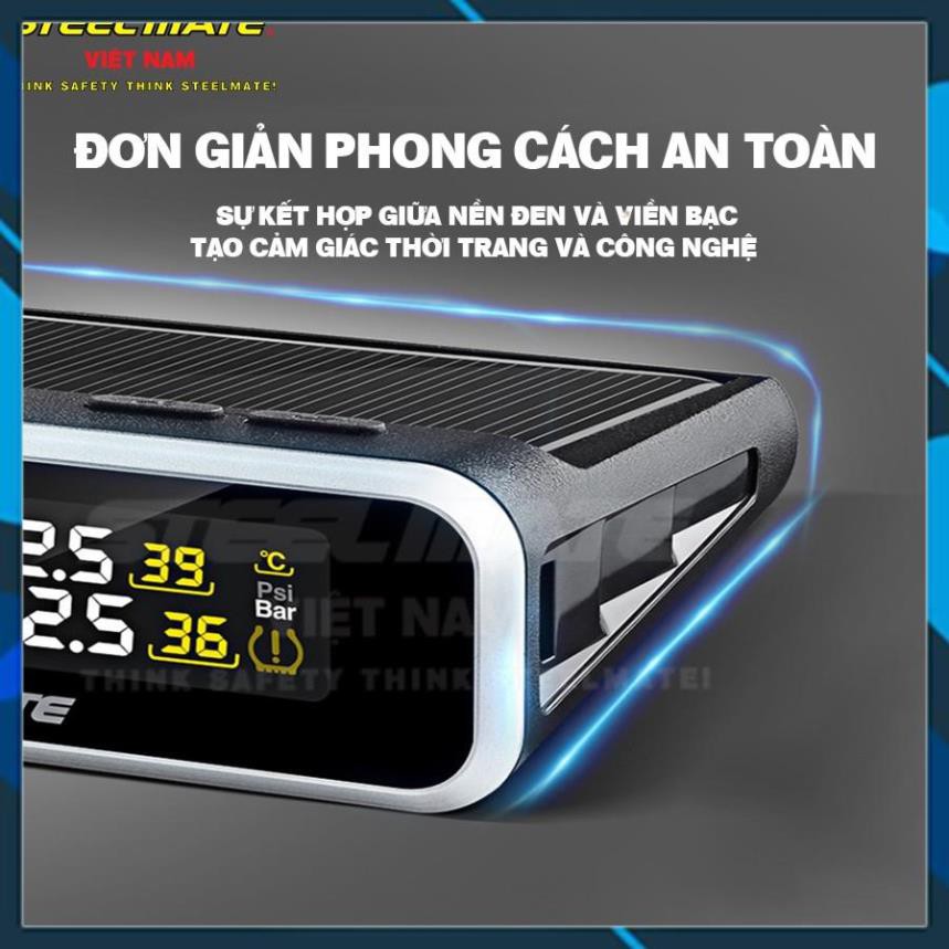 Cảm biến áp suất lốp van trong chính hãng STEELMATE hiển thị thông số - BẢO HÀNH 12 THÁNE có màn hình màu hiG