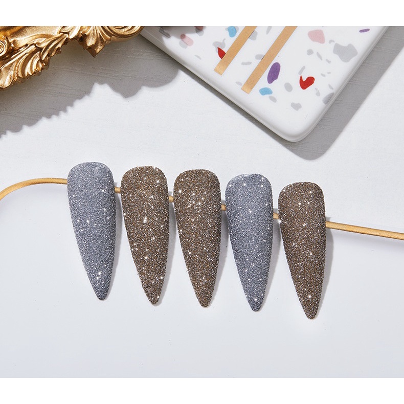 Set nhũ flash hạt mịn 8 màu chuyên dùng làm nail