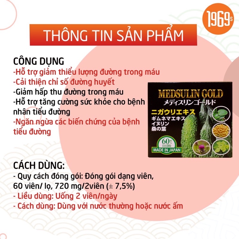 ❤️Viên Uống Medsulin Gold Jpanwell Hỗ Trợ Tiểu Đường