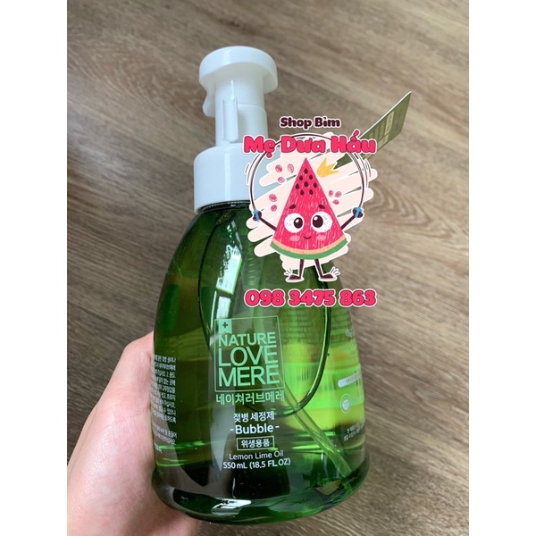 Nước rửa bình sữa Nature Love Mere Hàn Quốc cao cấp an toàn từ tự nhiên chai/ túi 550/500ml