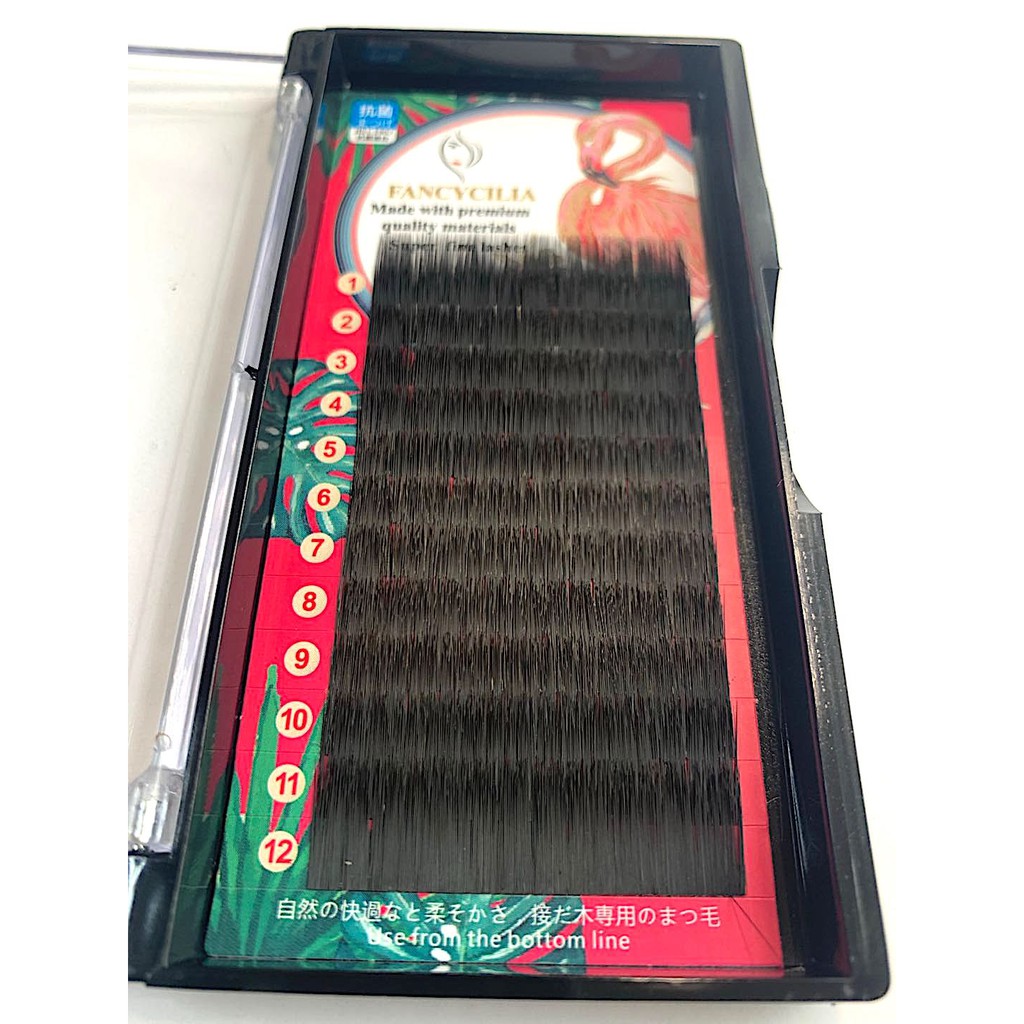 Lông mi giả thẳng dài 0.10mm siêu mềm màu đen