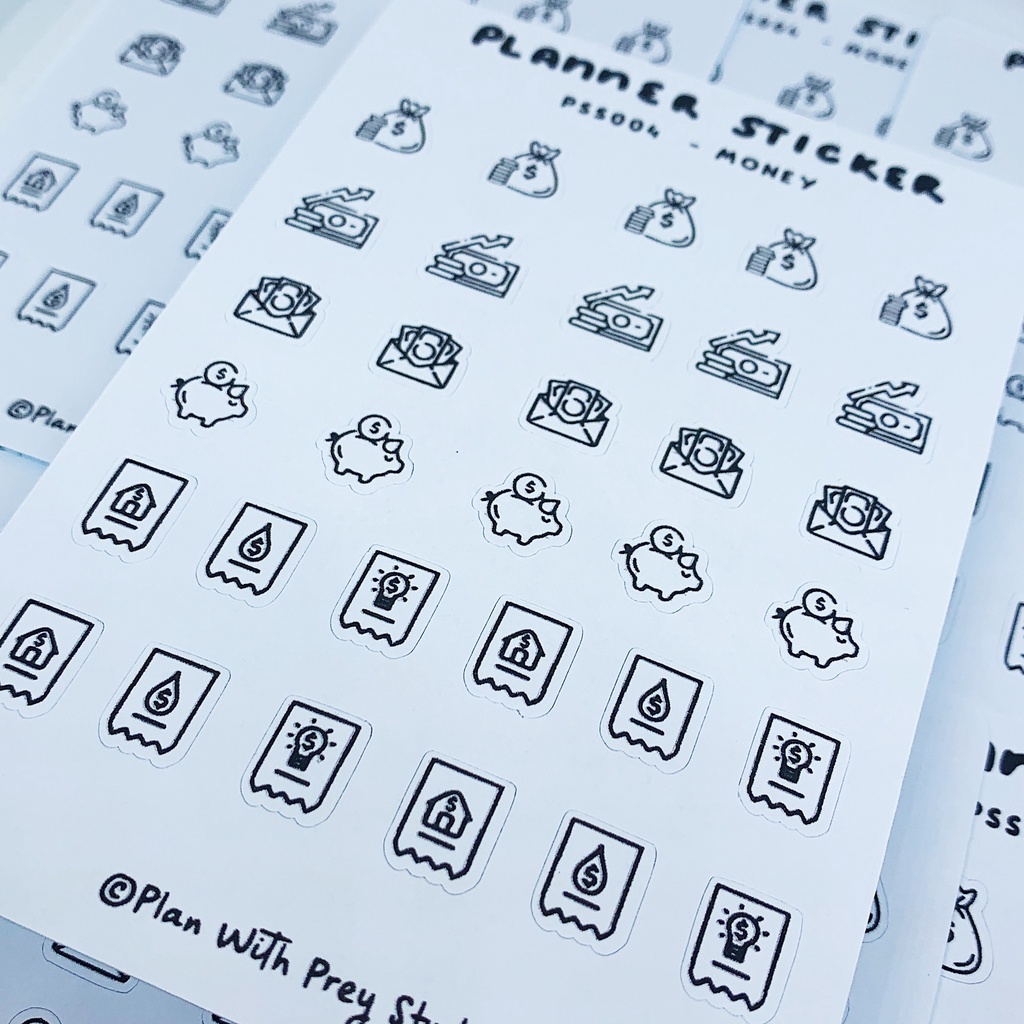 Sticker lập kế hoạch chi tiêu cá nhân | Budget Sticker Planner | Designed by Plan With Prey