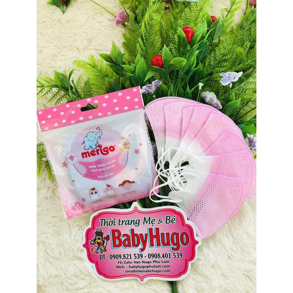 Khẩu trang trẻ em Merigo - 8 cái/gói Màu Xanh or Hồng