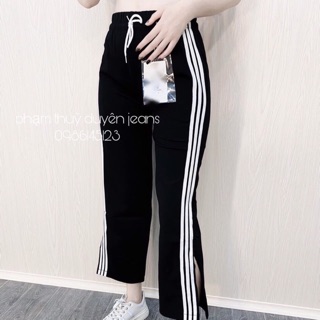 Quần ba line xẻ gấu Chất Tuyết mưa D&N