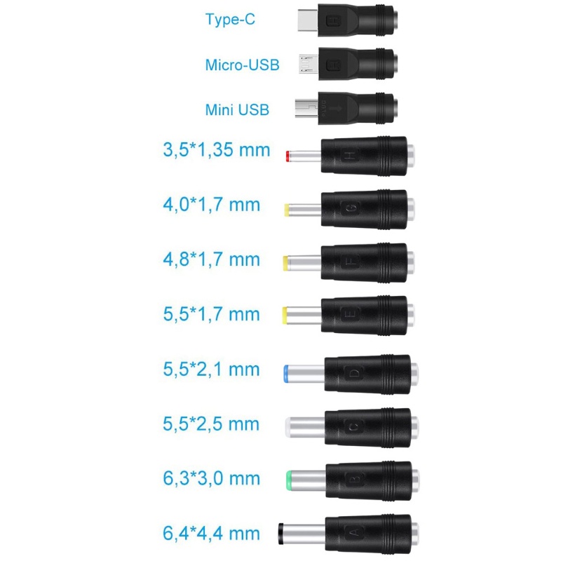 Dây Cáp Sạc Chuyển Đổi 11 Trong 1 5v Usb Sang Dc 5.5x2.1mm Cho Loa / Điện Thoại