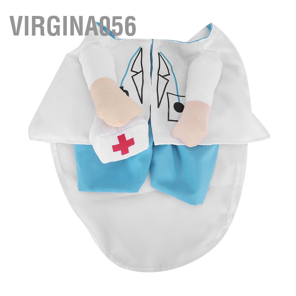 Virgina056 Mini Dễ thương Hài hước Quần áo cho mèo Bác sĩ Bộ đồ Mặc quần Trang phục Đồ dùng thú cưng