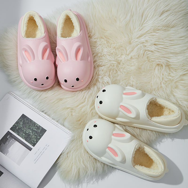 Dép Bông Đi Trong Nhà Mùa Đông Đế Dày Lót Lông Cừu Đẹp Mắt Dễ Thương Dành Cho Bạn Nữ