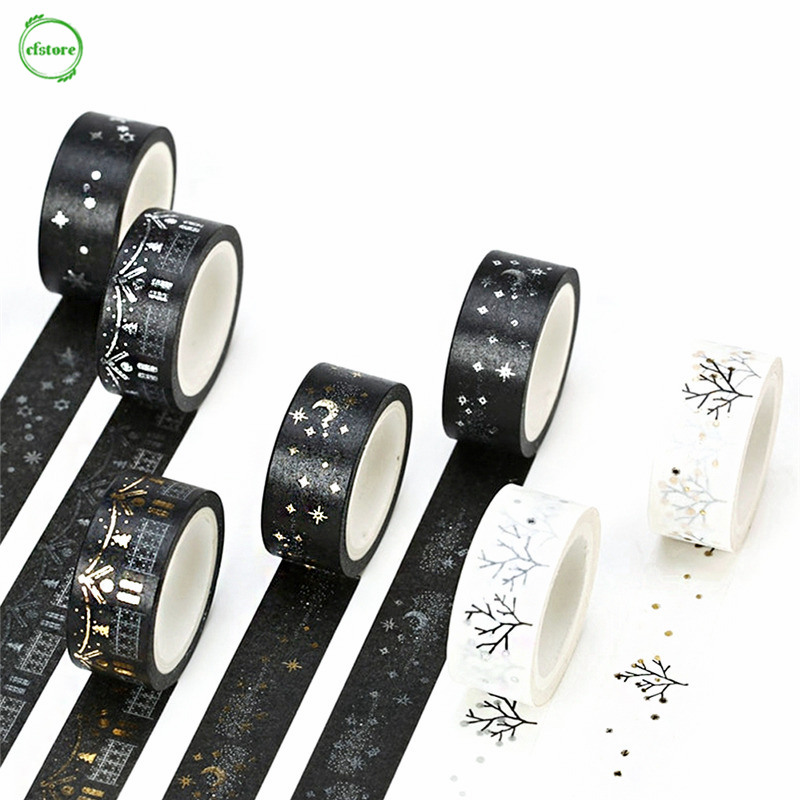 Băng Dính Washi Tape Màu Vàng / Bạc Dùng Trang Trí