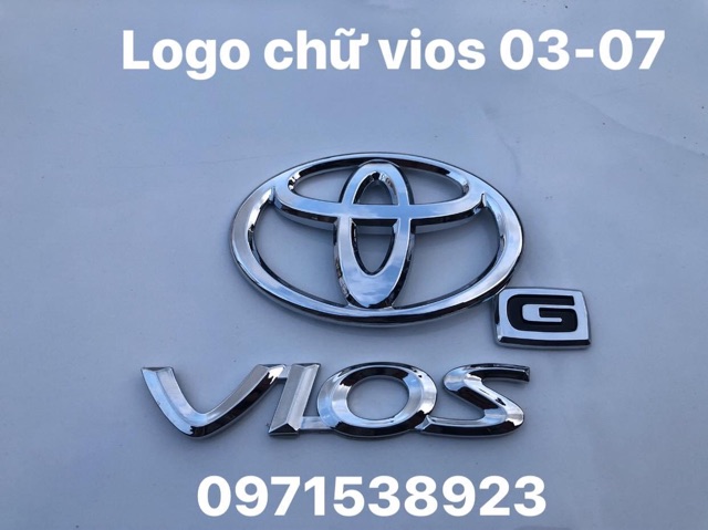 Logo Chữ Nổi Vios Dán Đuôi Xe vios 2003-2007