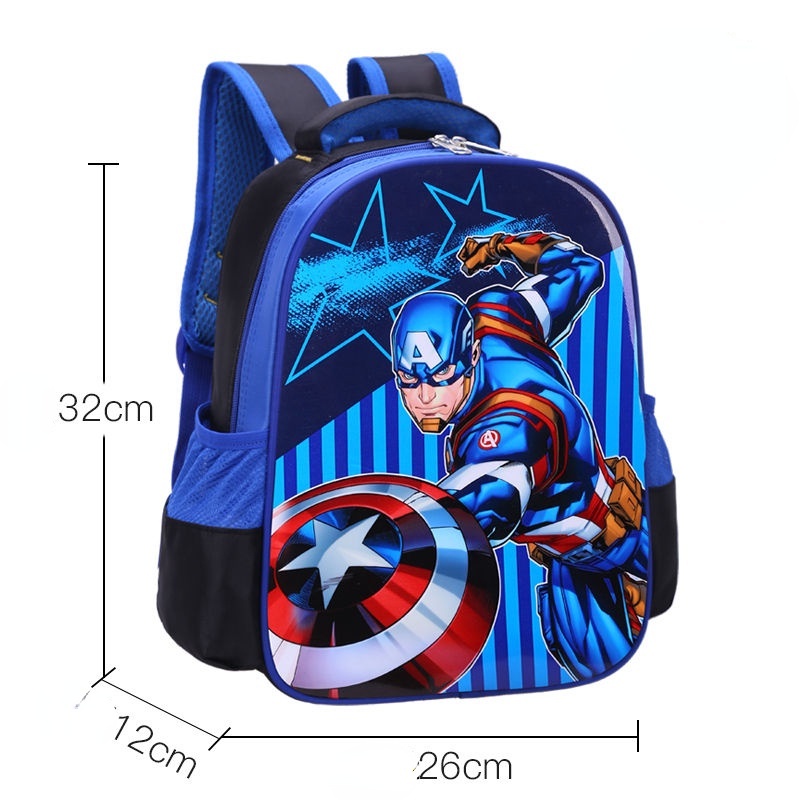 Ba Lô Đeo Vai Đi Học Kiểu Hoạt Hình Người Nhện Captain America Dễ Thương Cho Bé