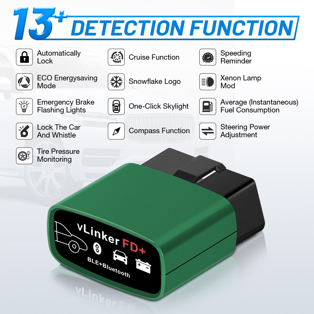 Thiết Bị Quét Chẩn Đoán Lỗi Xe Hơi Bluetooth 4.0 Vgate Vgate FD+ ELM327 Cho Ford wifi OBD2 J2534 ELM 327 MS
