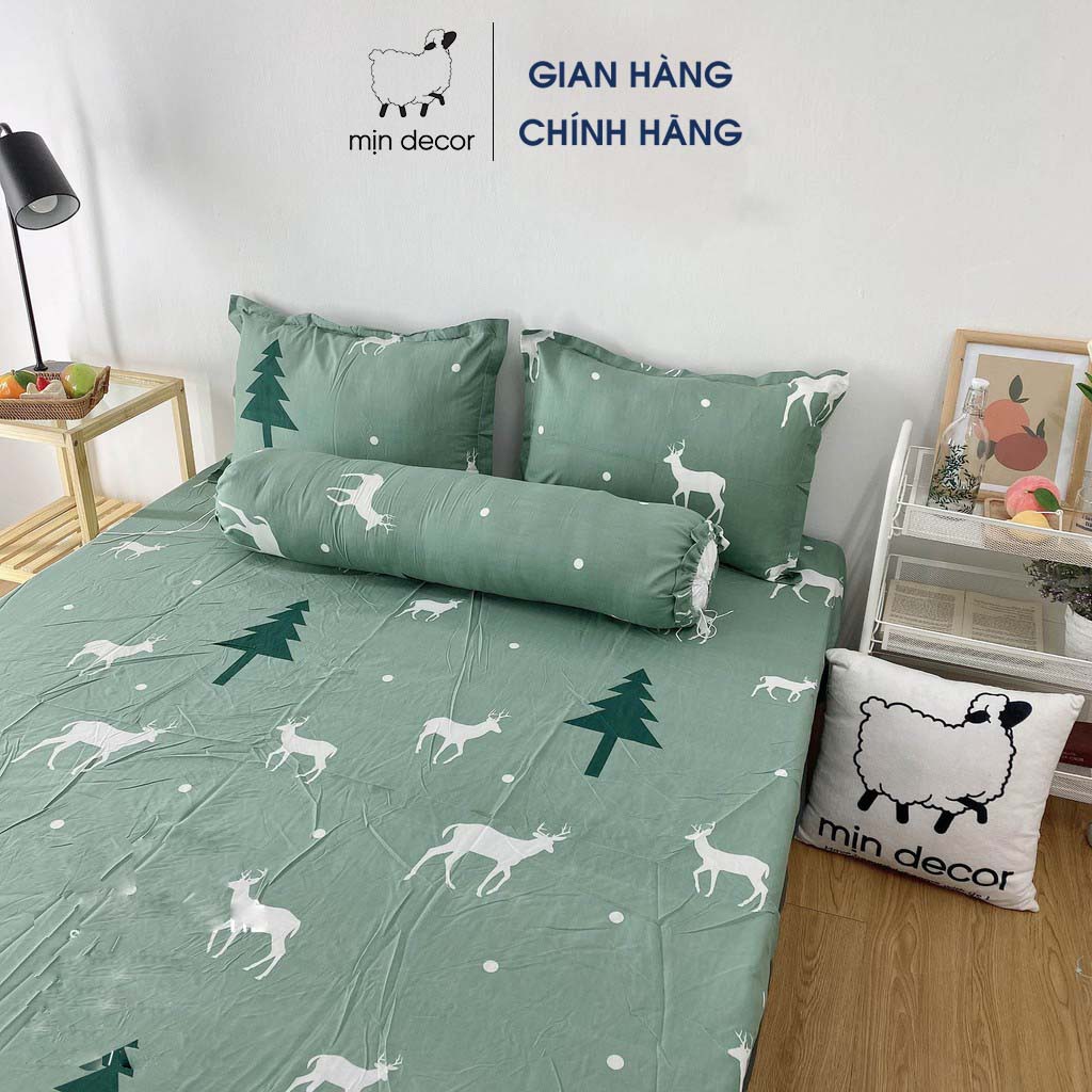 Ga giường và vỏ gối nằm cotton 3D MỊN DECOR mềm mại thoáng mát | BigBuy360 - bigbuy360.vn