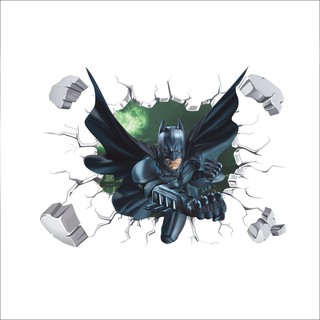 Nhãn dán tường 3D trang trí hình batman độc đáo