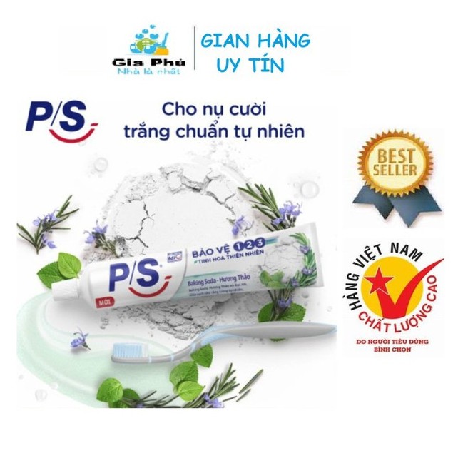 ( P/S 30GRAM ) Kem đánh răng PS bảo vệ 123 BAKING SODA - HƯƠNG THẢO tốt cho gia đình bạn