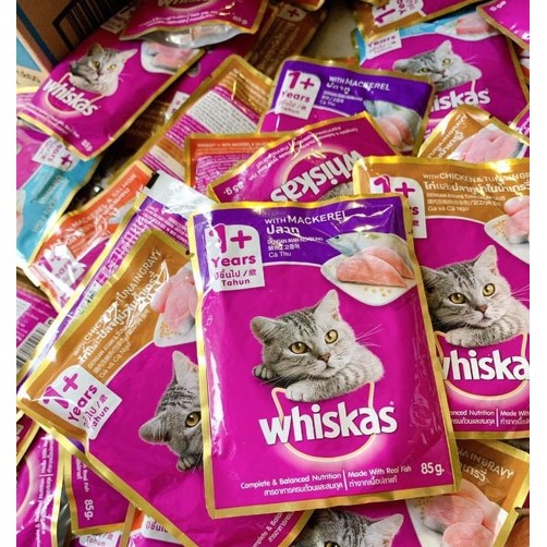 Pate mèo Whiskas mèo lớn giá rẻ 80g_3 vị tuỳ chọn