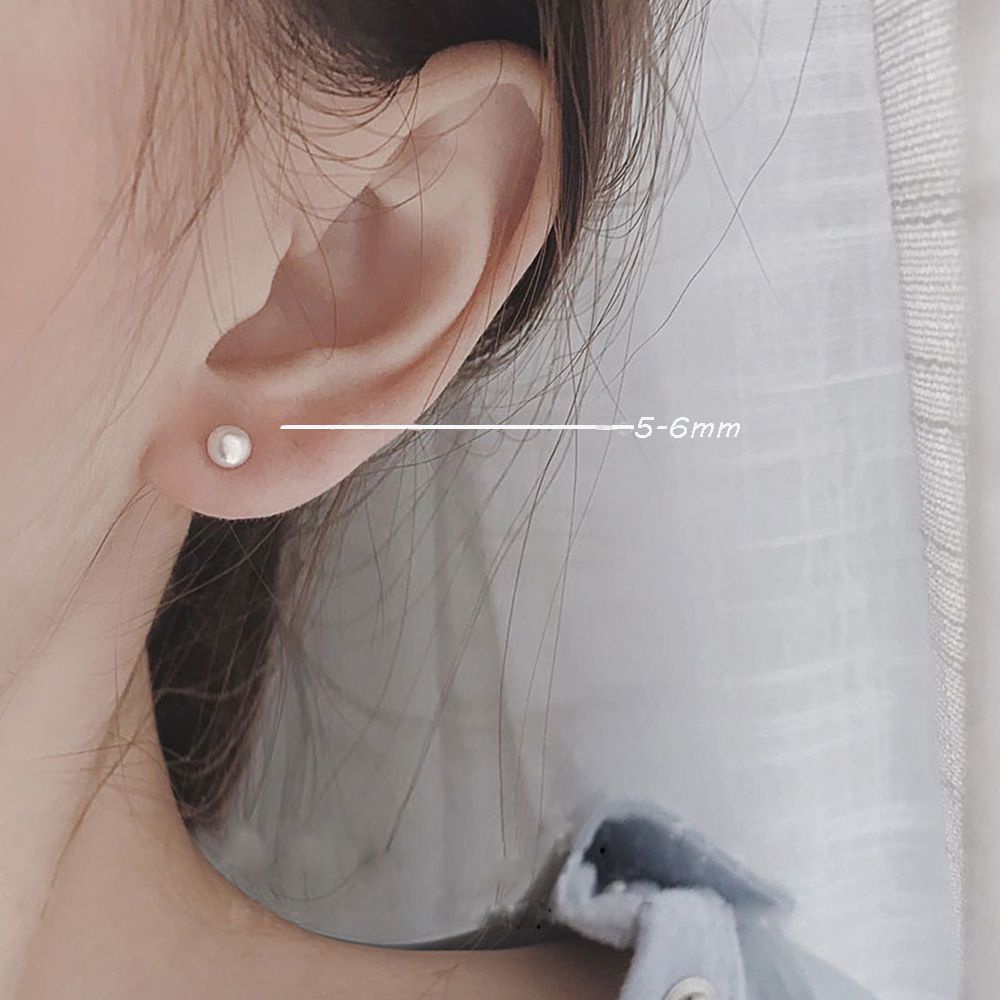 Bông tai ngọc trai nhân tạo màu sắc ngọt ngào phong cách retro Hàn Quốc cho nữ 925