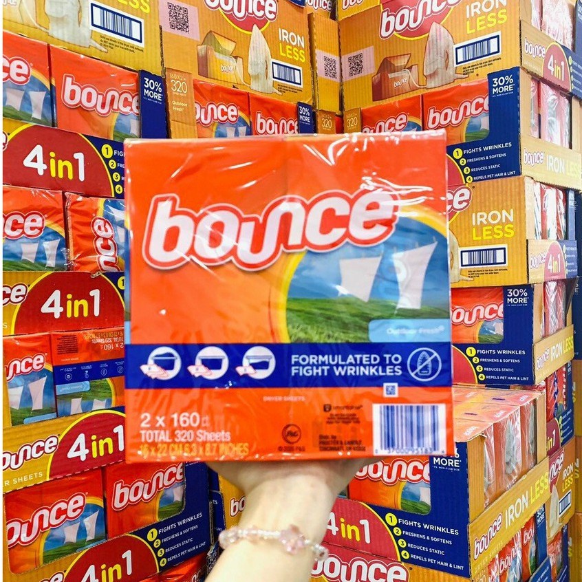 [ Lốc 2 hộp= 320 tờ] Giấy Thơm Quần Áo Bounce Mỹ | Nguyên Hương Store