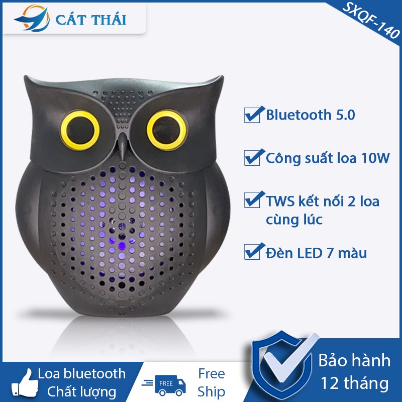 Loa bluetooth Cát Thái SXQF-140 công nghệ TWS kết nối 2 loa cùng lúc, tặng kèm micro, kết nối bluetooth không dây