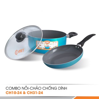 COMBO NỒI VÀ CHẢO CERAMIC COMET CH10-24 & CH31-24