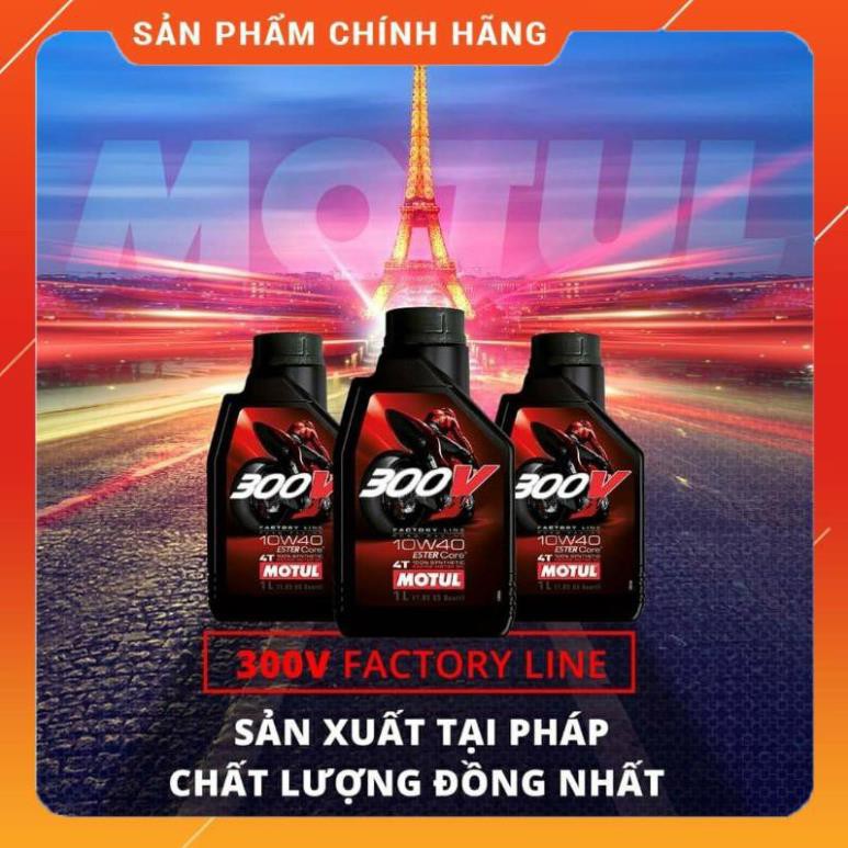 Mua Ngay Nhớt Motul 300V 300V2 10W40 và 10W50 Pháp 1L chính hãng (tem 1 lớp, một, Ester core tổng hợp toàn phần 100%)