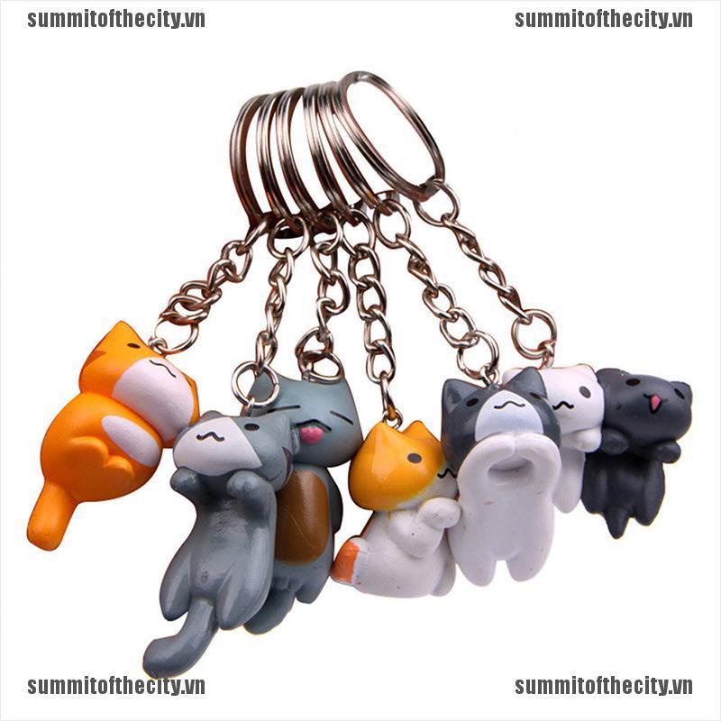 Móc Khóa Hình Mèo May Mắn Thời Trang