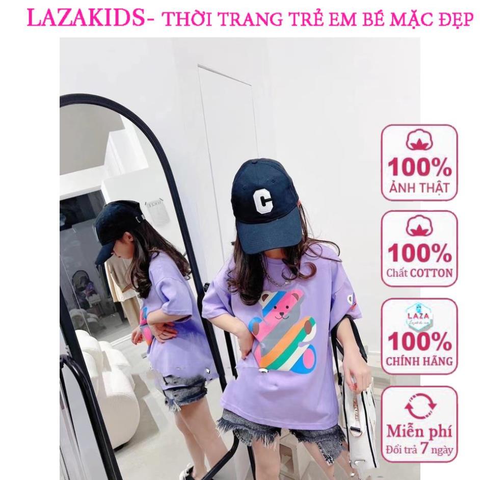 Áo thun bé gái size đại 18kg-50kg phông cotton đôi cho mẹ và bé gấu bảy màu đẹp chất thun mát đẹp LAZAKIDS 10 TUỔI