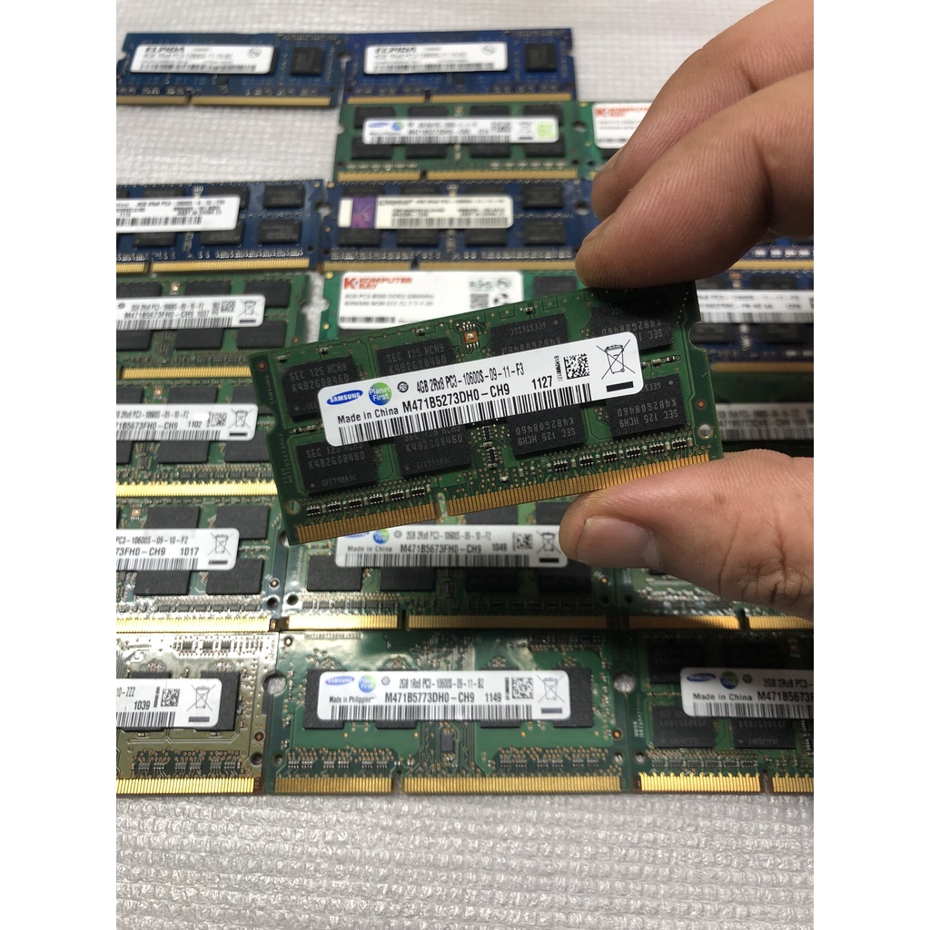 Ram Laptop PC3/PC3L 2GB, 4GB BUS 1066 1333 1600 12800 DDR3 DDR3L zin tháo máy (BH 1 tháng)