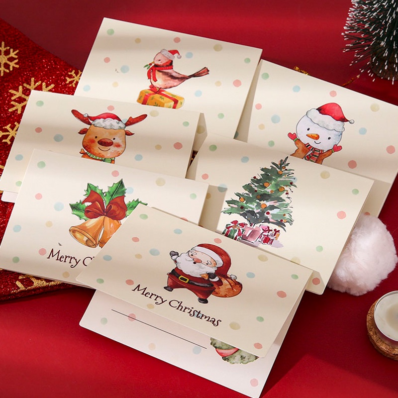 Set 6 thiệp chúc mừng Giáng Sinh dễ thương